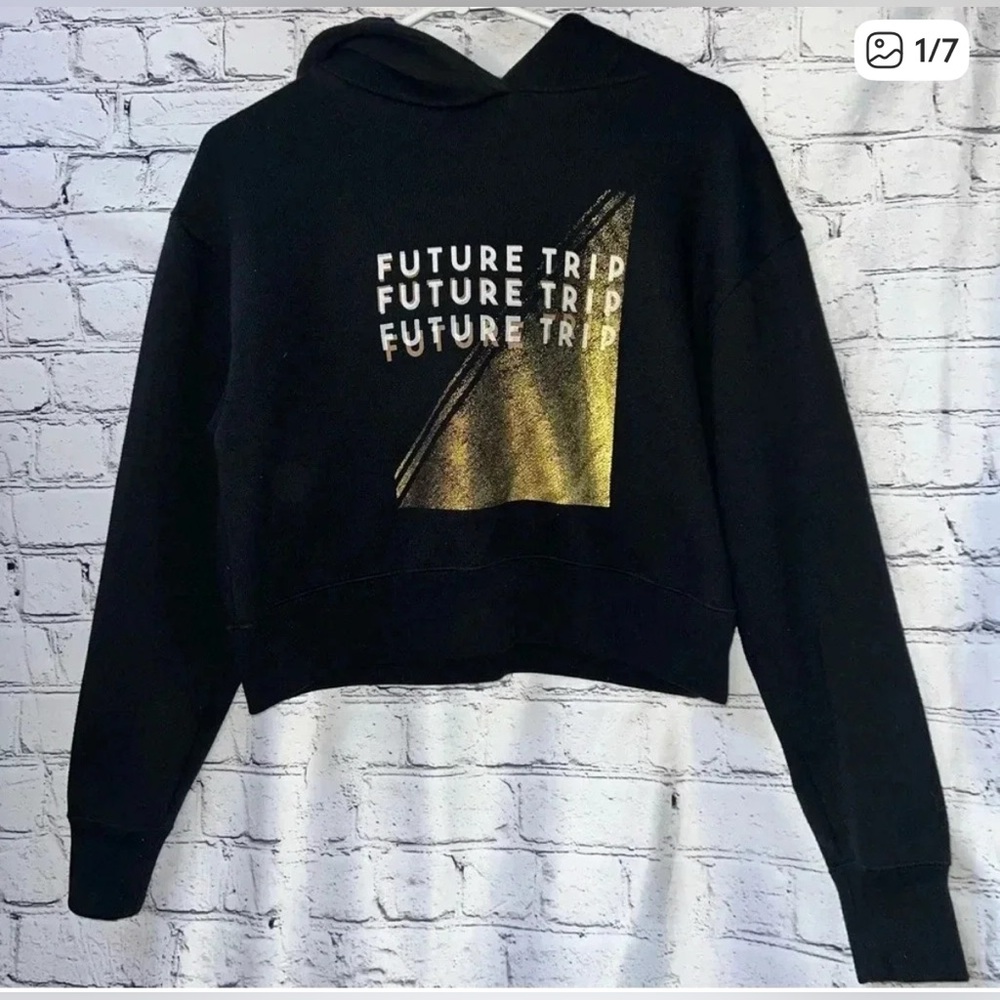 Moussy Black Hoodie with Gold Graphic